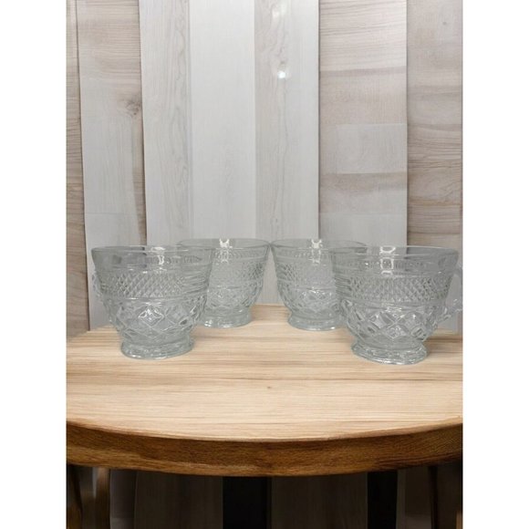 Anchor Hocking “Wexford” Clear Glass Punch/Coffee/Tea Cups - Set of 4 - Picture 4 of 10